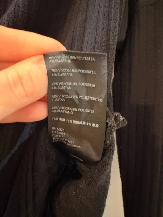 Free People Black Ribbed Wrap Tunic Long Sleeve With Side Slits - Picture 6 of 7